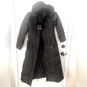 Jones New York Down Parka With Faux Fur Hood - Size Medium